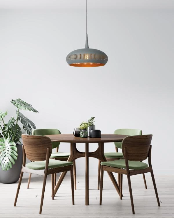 Lucide RAYCO - Pendant light - Ø 45 cm - 1xE27 - Grey - ambiance 1